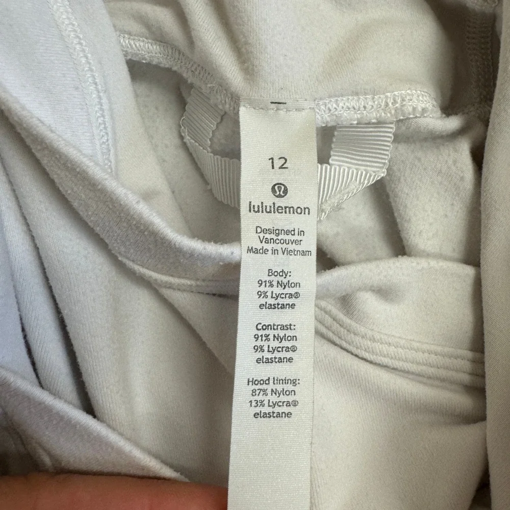 Lululemon Hoodie Womens 12 White Hooded Pullover‎ Athleisure Yoga